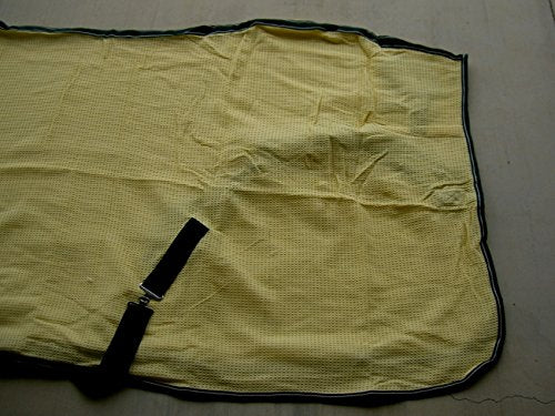 70 Horse Cotton Sheet Blanket Rug Summer Spring Yellow Green 5319