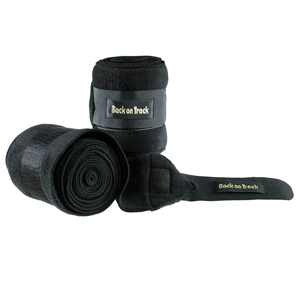 Back On Track Polo Leg Wraps (Fleece) (Pair), Color: Black, Size: 7 (20400003)