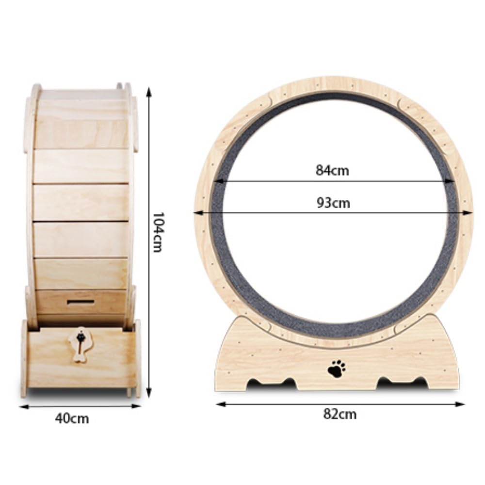 Upgraded Cat Wheel Exerciser For Indoor,Large Cats Treadmill,Cats Running Wheel With Silent Wheels,Loss Weight Device (Natural)