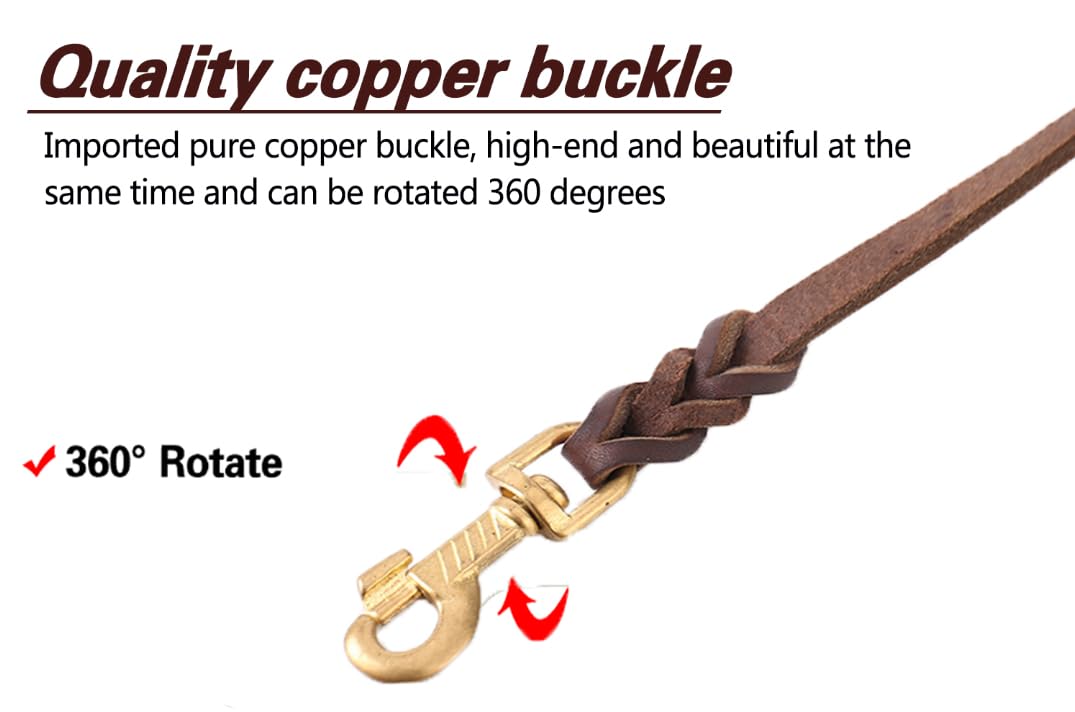 Lwbmg Leather Dog Leash - 4Ft X 1/2 Inch, Braided, Comfortable Training Leash For Small & Medium Dogs