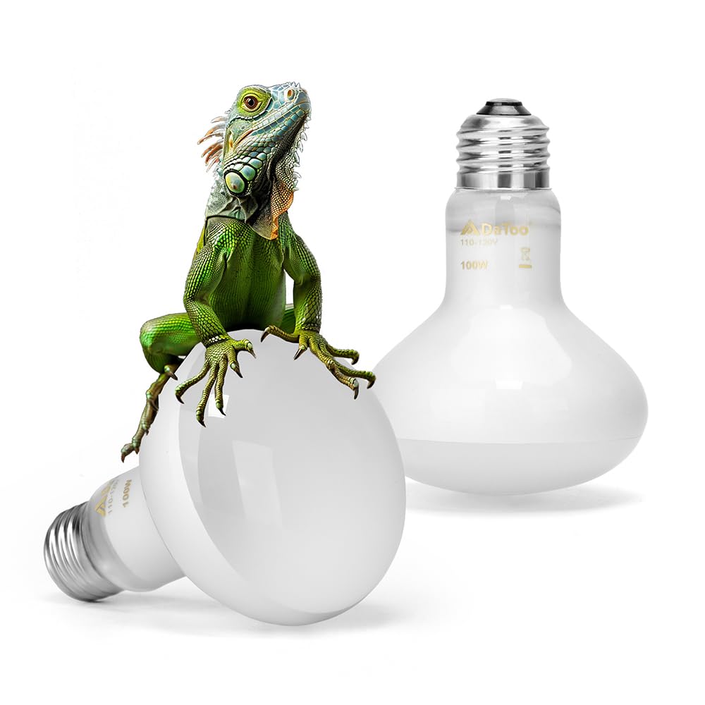 DaToo Reptile Heat Lamp 100W Amphibians Basking Light Bulb UVA Heat Lamp Bulbs Daylight Basking Spot Light for Lizards Bearded D