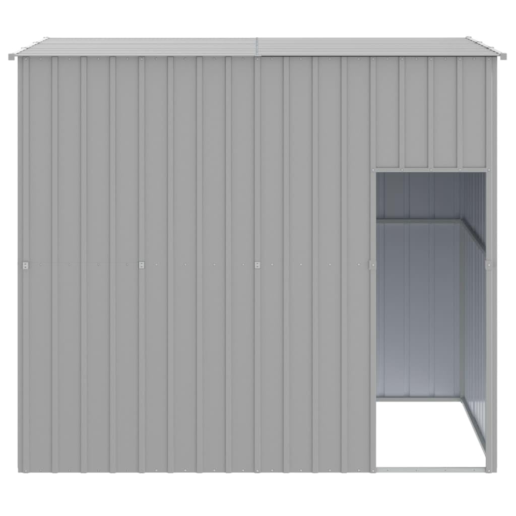 vidaXL Dog House, Dog Kennel with Roof, Dog Cage with Lockable Door and Latch, Pet House for Small Animals, Light Grey Galvanise