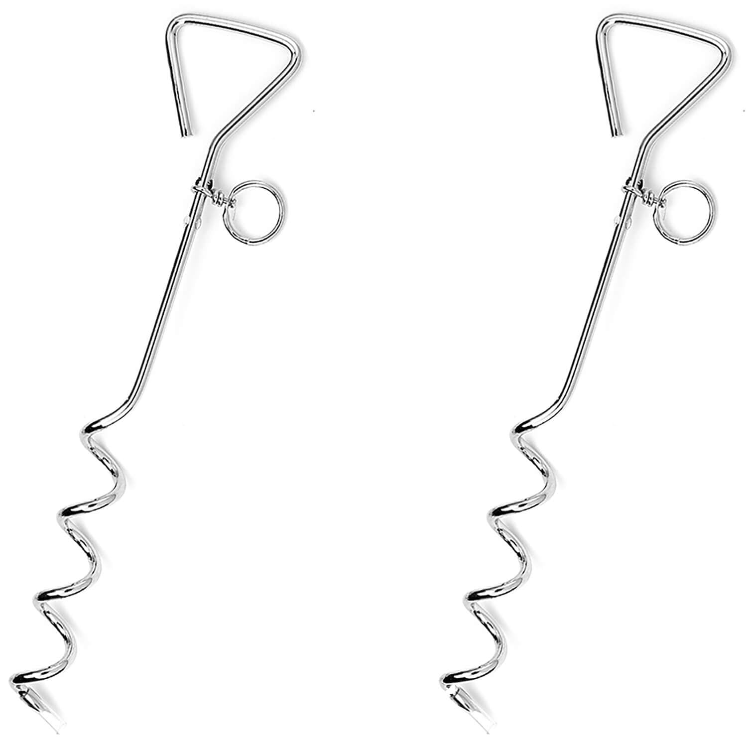 Frxat Dog Tie Out Stake, Outside Dog Leash&Chain For Camping And Yard, 18'' Heavy Duty Anti Rust Spiral Stake For Medium-Large D