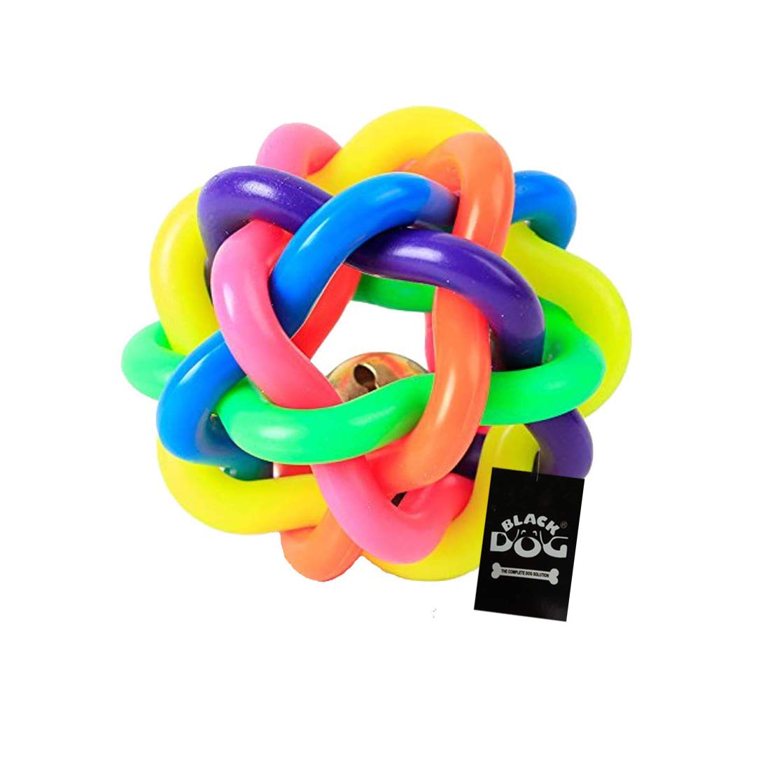 Black Dog Ball For Dogs & Puppies Best Toy, Multi Color Big Size Ring Ball