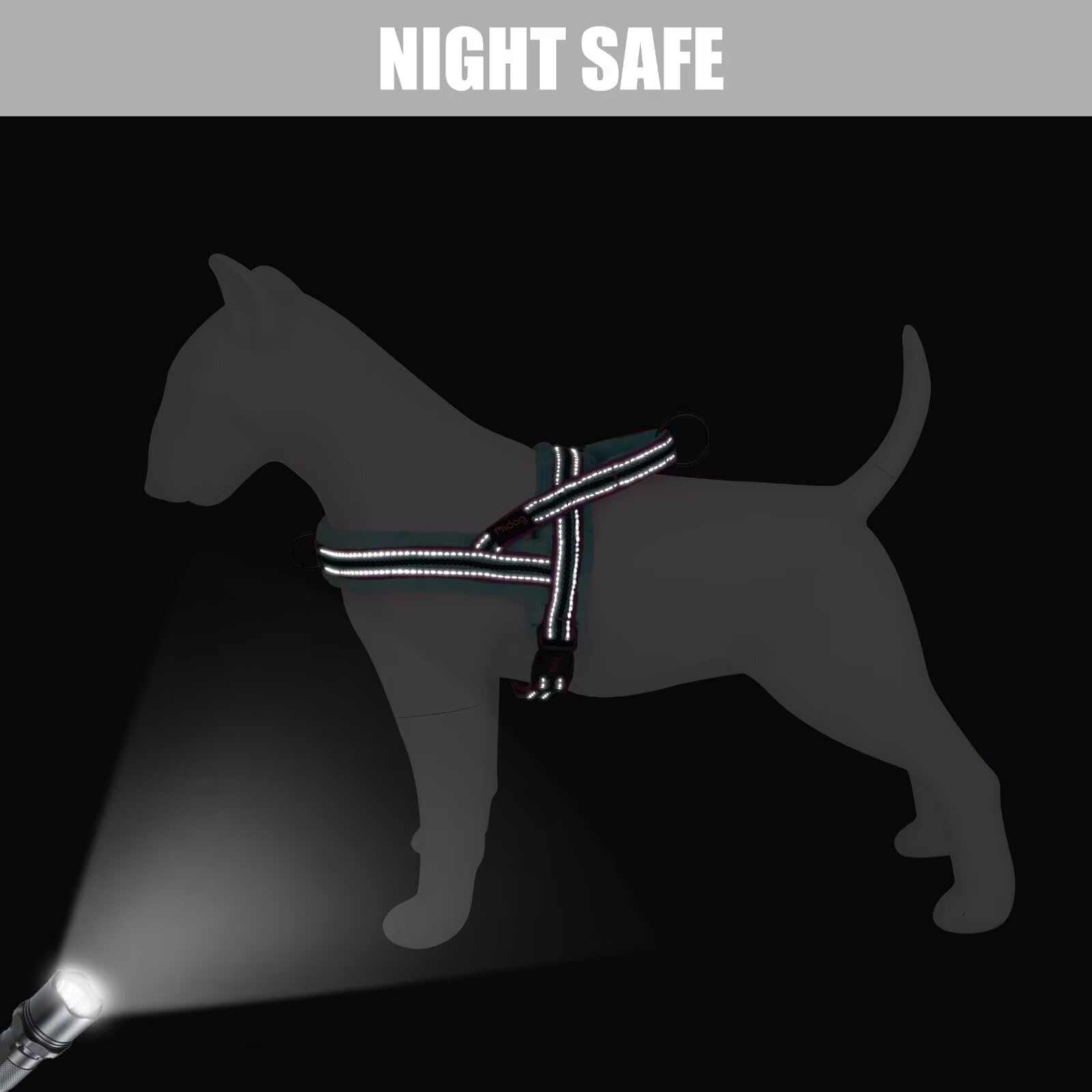 Didog Soft Flannel Padded Dog Vest Harness, Escape Proof/Quick Fit Reflective Dog Strap Harness,Easy For Walking Training (S:Che