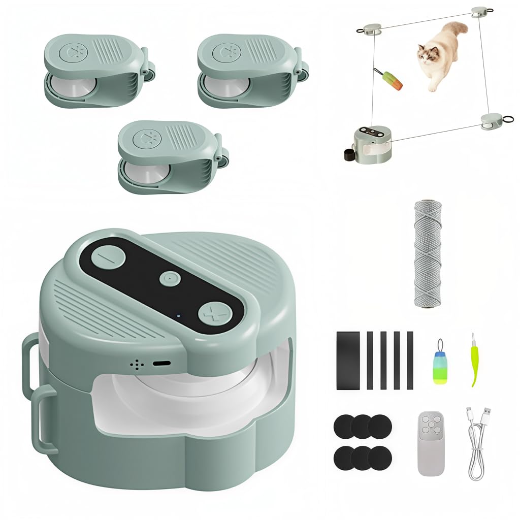 Qpets Interactive Cat Tool With Bird Sound And Remote Control, Diy Self Play Exercise Tool For Indoor Cats, Automatic Hands Free