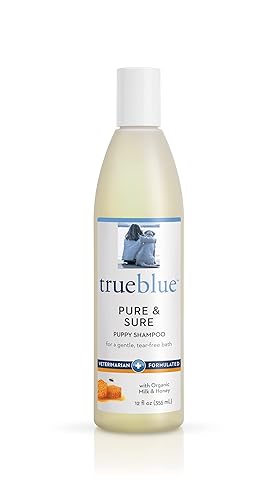 Trueblue Pure & Sure Puppy Shampoo – Cleansing Wash, Deodorizing, Moisturizing – Toxin Free, Milk, Honey Natural Botanical Blend – Tearless Dog Shampoos – 12 Fl. Oz.