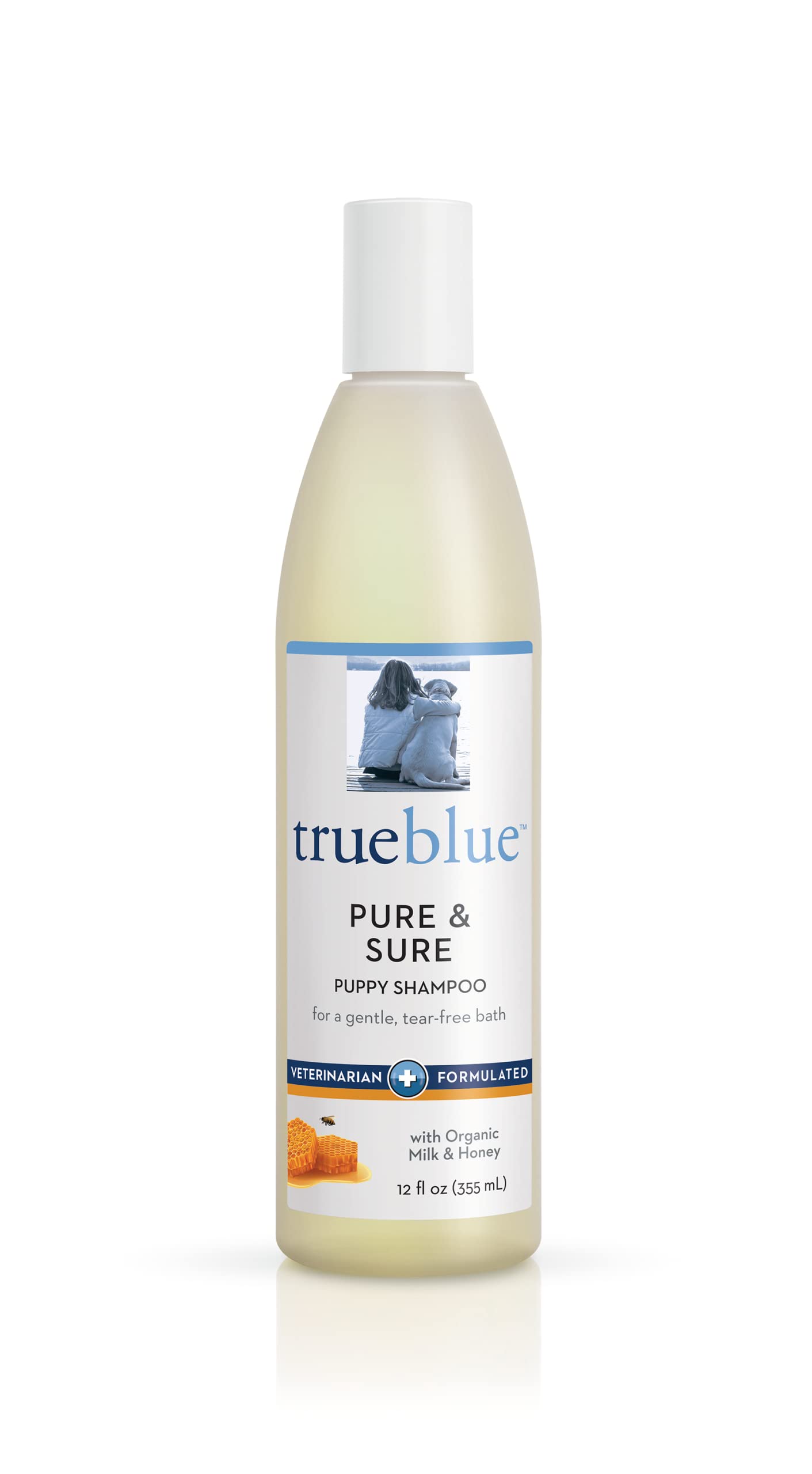 Trueblue Pure & Sure Puppy Shampoo – Cleansing Wash, Deodorizing, Moisturizing – Toxin Free, Milk, Honey Natural Botanical Blend – Tearless Dog Shampoos – 12 Fl. Oz.