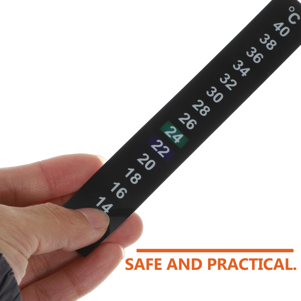 FRCOLOR 30Pcs Aquarium Thermometer Indoor Fish Tank Thermometer Sticker Discoloration Liquid Crystal Temperature Strips Adhesive