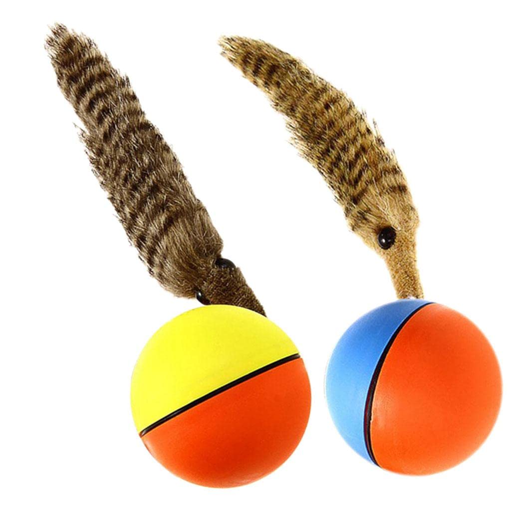 Calandis 2 Pcs Fun Beaver Rolling Motor Ball Dog Cat Chaser Jumping Moving Toy | Toys | Cat Supplies