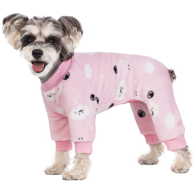 Pet Pajamas For Small Dogs - Winter Dog Velvet Onesie For Girlboy Chi, York, Teacup, Schnauzer - Warm Doggies Bodysuit For Cold 
