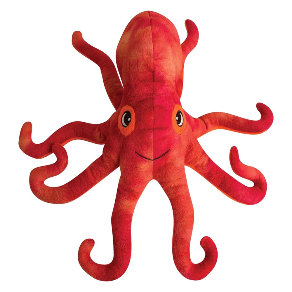 Snugarooz Olivia The Octopus – Soft Durable Plush Dog Toy With Repair Patch - Squeaker Crinkle – Ideal For Medium To Large Dogs