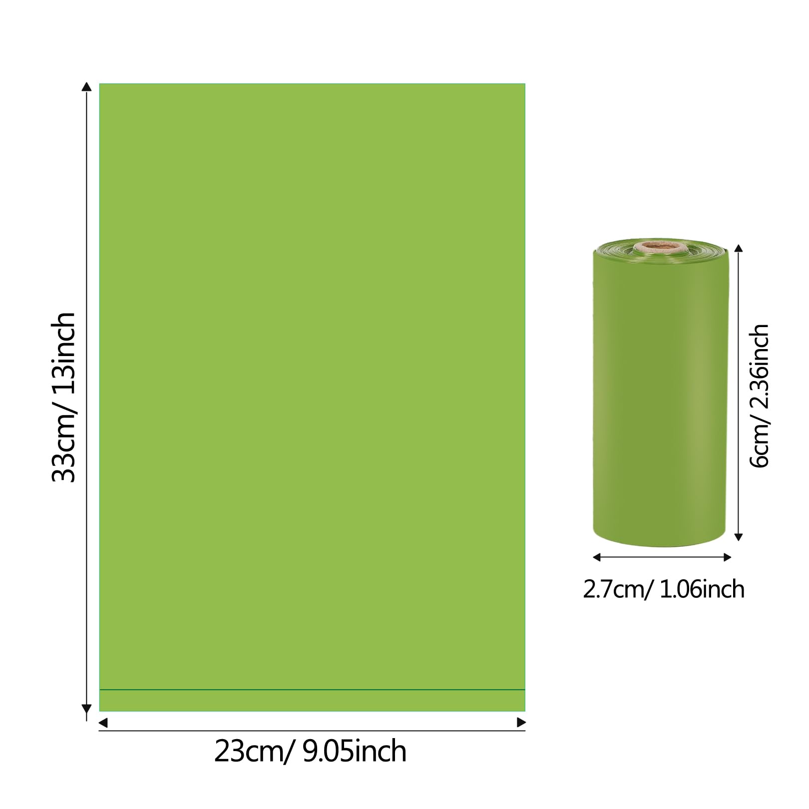 Lifegogo Dog Poop Bags - 1140 Count, Unscented, Leak-Proof, Extra Thick, Green, 13x9" with Bone-Shaped Dispenser