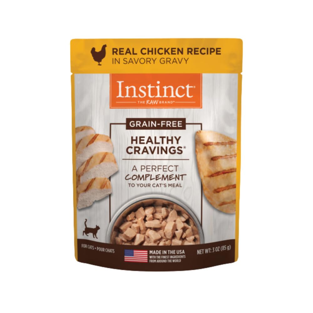 Instinct Healthy Cravings Grain Free Real Chicken Recipe Natural Wet Cat Food Topper by Natures Variety, 3 Ounce (Pack of 24)