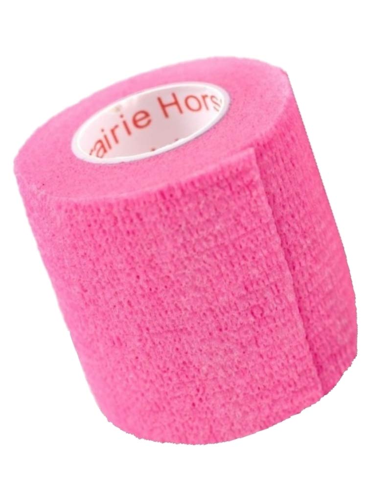 2 Inch Vet Wrap Tape Bulk (Neon Pink) (Pack of 6) Self Adhesive Adherent Adhering Flex Bandage Grip Roll for Dog Cat Pet Horse