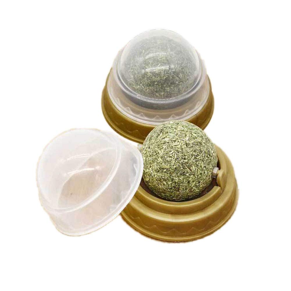Oncpcare 3 Pack Rotatable Edible Catnip Balls for Cats Wall Cat Mints Catnip Ball Toys for Indoor Cats Cat Removal Hairball Toys