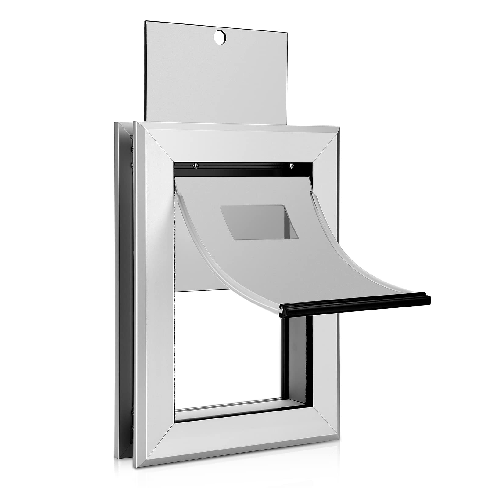 Ownpets Aluminum Dog Door, Pet Door With Magnetic Flap And Lockable Sliding Panel, Heavy Duty Doggy Door For Small Dogs And Cats