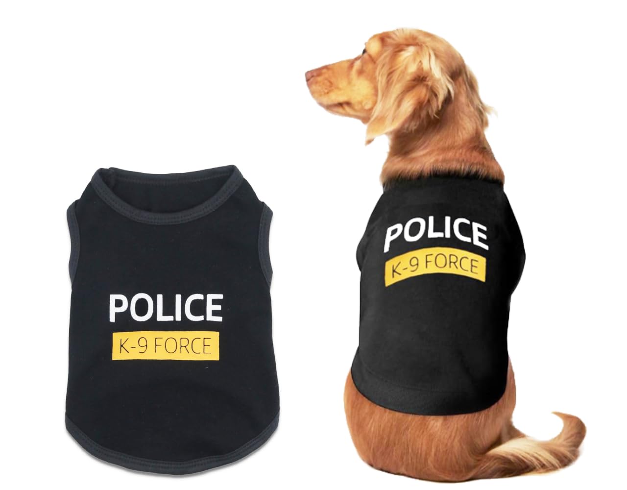 Cute Lighweight Cotton Police Dog T Shirt Small Medium Large Dogs Shirts With Police K9 Force Printed, 3Xl