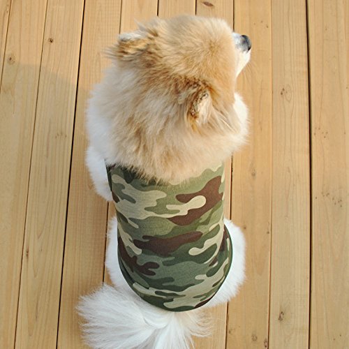 Dog Shirts Pet Shirts Dog T-Shirt Puppy Dog T Shirt Dog Vest Puppy Vest Pet Clothing Puppies Clothes For Small Dogs Doggie Tee Summer Apparel Female Dog Shirt Beach Wear¡ (Small, Green Camo)
