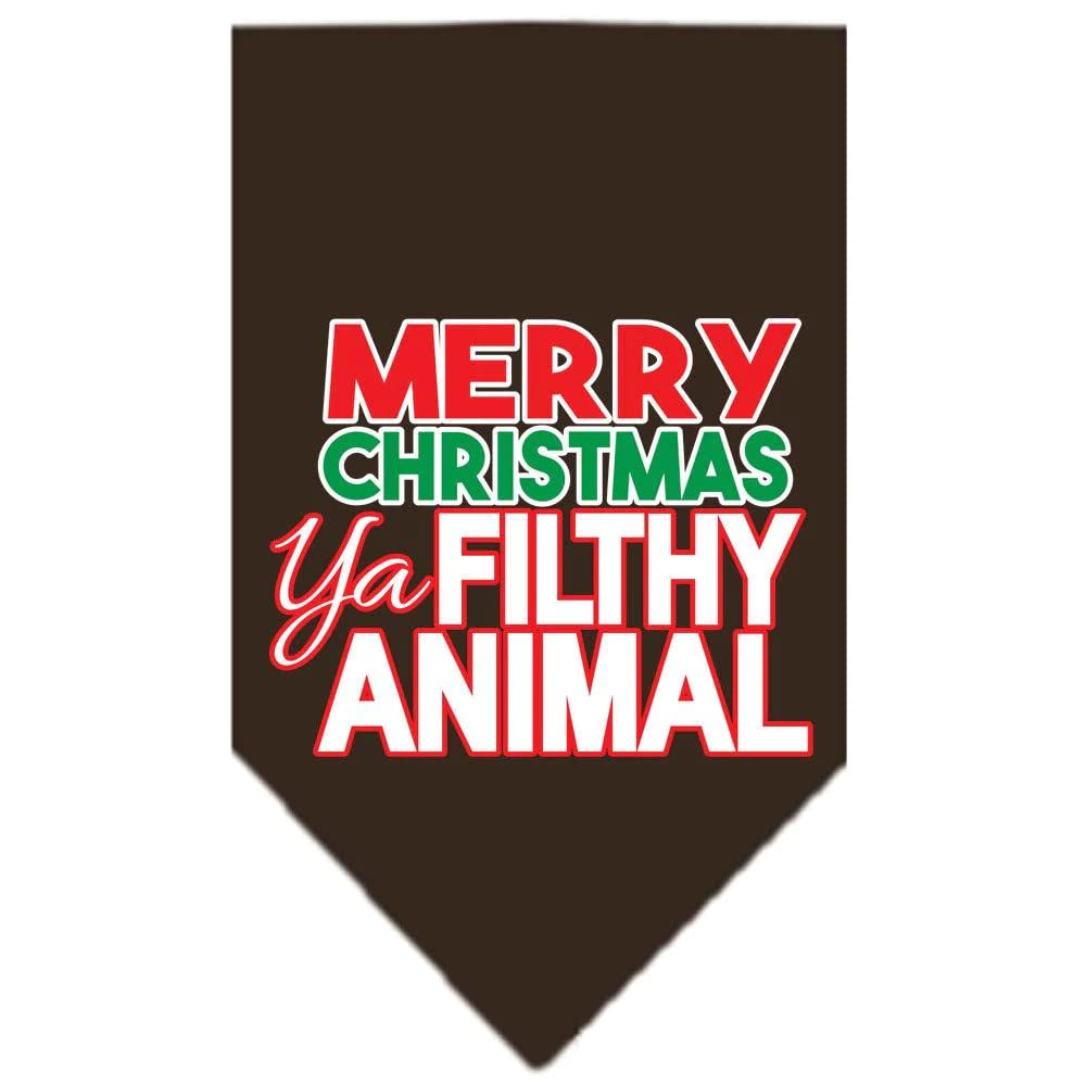 Mirage Pet Products 66-161 SMBR Ya Filthy Animal Screen Cocoa Print Bandana, Small