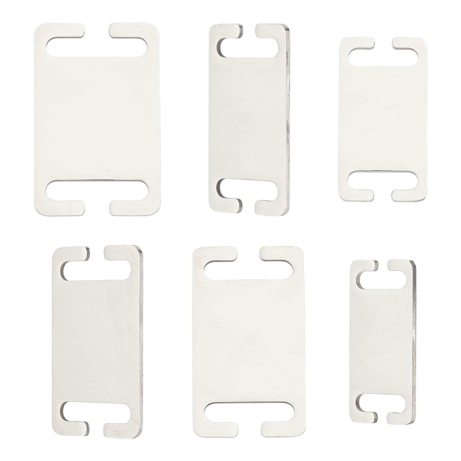 Gorgecraft 3 Sizes 6Pcs Slide-On Pet Id Tags Blank Dog Collar Tag For Stamping/Engraving Stainless Steel Pet Name Number Label Engraved
