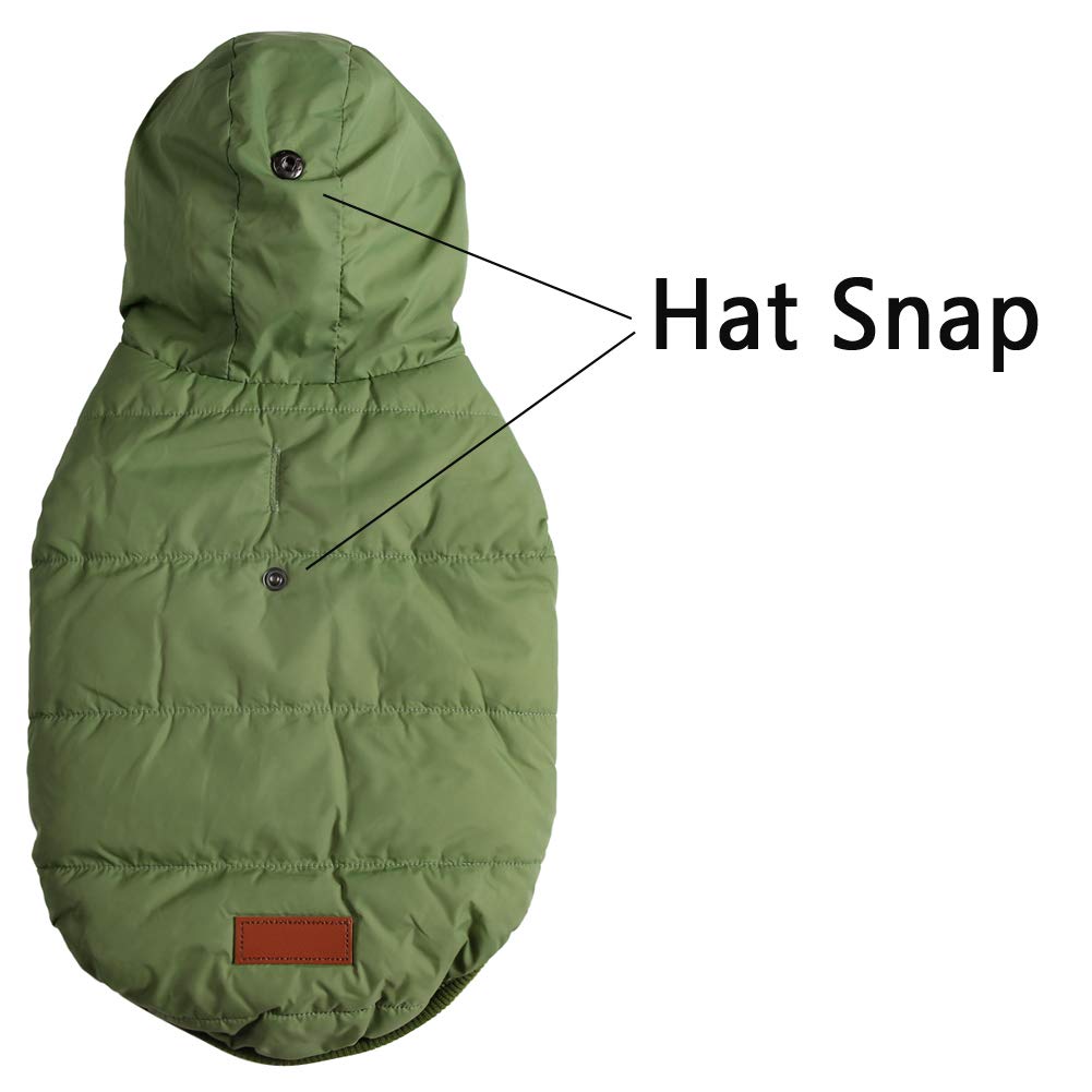 Vecomfy Fleece Lining Extra Warm Dog Hoodie In Winter For Large Dogs Jacket Pet Coats With Hooded Green Xl