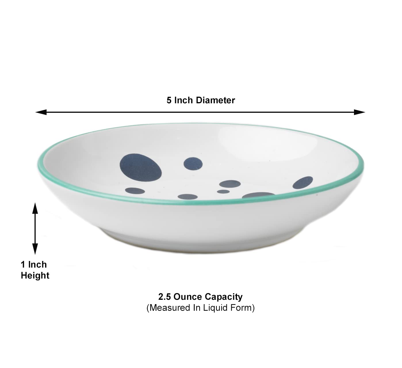 Petrageous 13056 Bubble Fish Dishwasher Safe Stoneware Cat Or Dog Saucer 5-Inch Diameter 1-Inch Tall 2.5-Ounce Capacity For Small Dogs And Cats, Blue And White