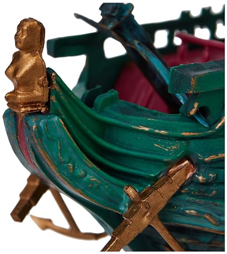 Penn-Plax Shipwreck Aquarium Decoration Ornament With Moving Masts, Lifeboat, And Bubble Action