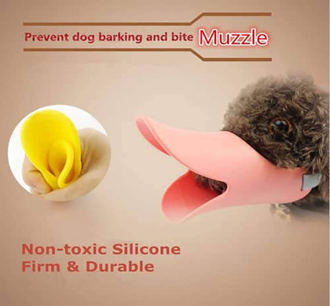 Dog Muzzles Anti Bite Silicone Duck-Bill Duck Mouth Shape Dog Mouth Covers Anti-Called Muzzle for Puppy Dogs