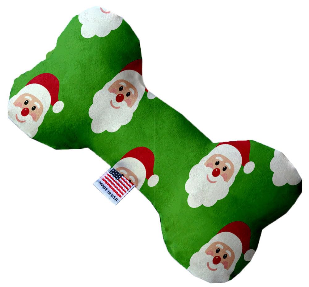 Pet and Dog Plush Heart or Bone Toy, &quot;Santa Group&quot; (Available in different sizes, and 8 different pattern options!) Smiling Santa 10&quot; Plush Bone