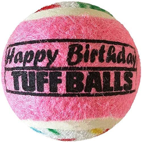 Petsport Jr. Happy Birthday Tuff Balls (1.8' Happy Birthday Tuff Balls Jr 4Pk)