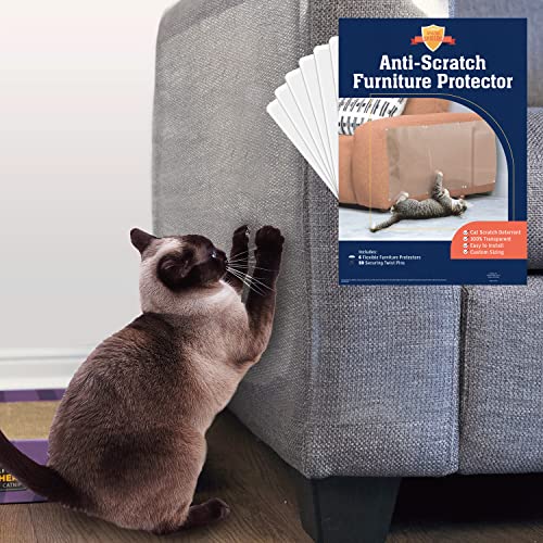 Stelucca Amazing Shields Sofa Protectors From Pets - 6-Pack Of 17-Inch X 12-Inch Cat Anti Scratch Furniture Protectors W/ Twist 