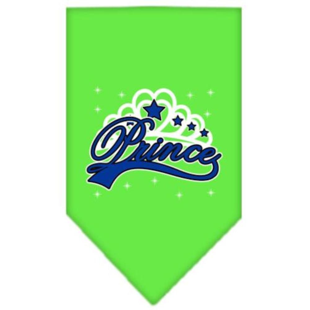 Mirage Pet Products I'm a Prince Screen Print Bandana for Pets, Large, Lime Green