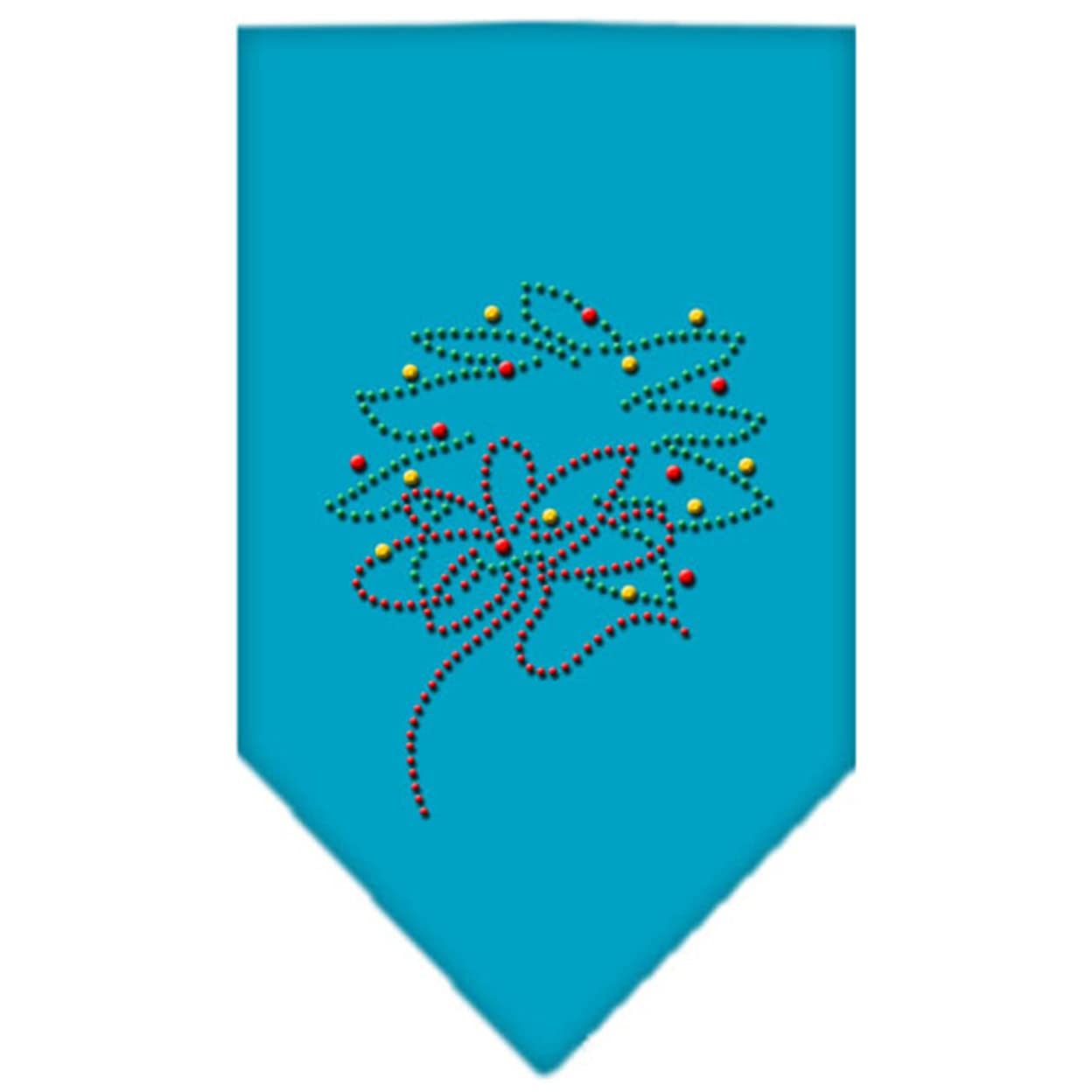 Mirage Pet Products Wreath Rhinestone Bandana, Large, Turquoise