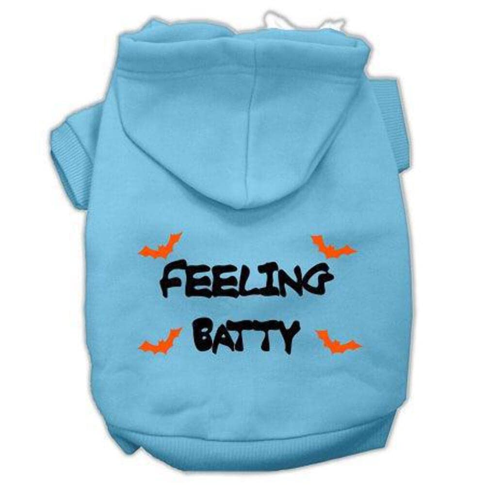 Mirage Pet Products Feeling Batty Screen Print Pet Hoodies, Small, Baby Blue
