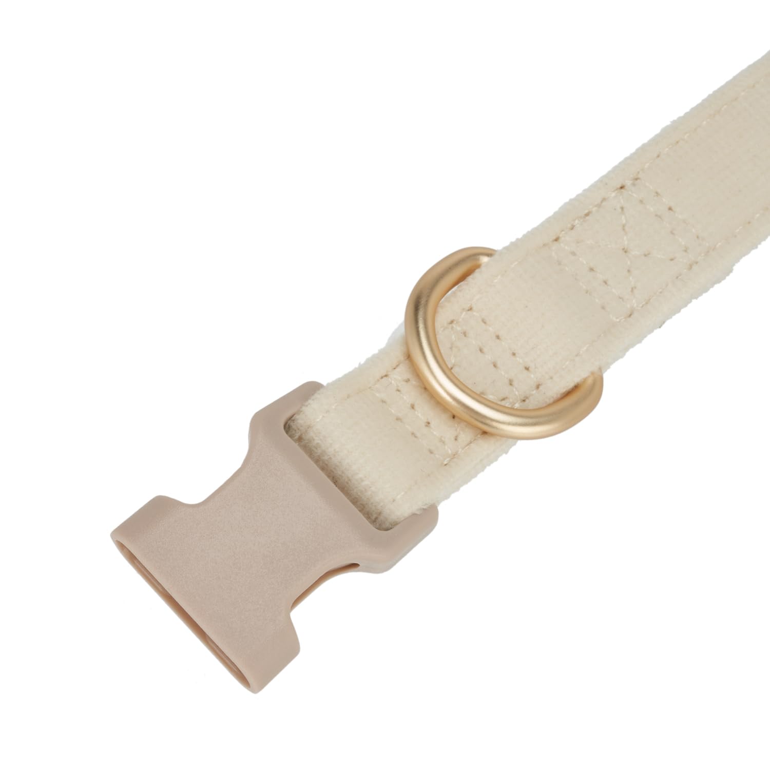 Petiry Soft Corduroy Fibric Dog Collar, Quick Side Release Buckle, for Medium Dogs.(White,Medium:12-19'')