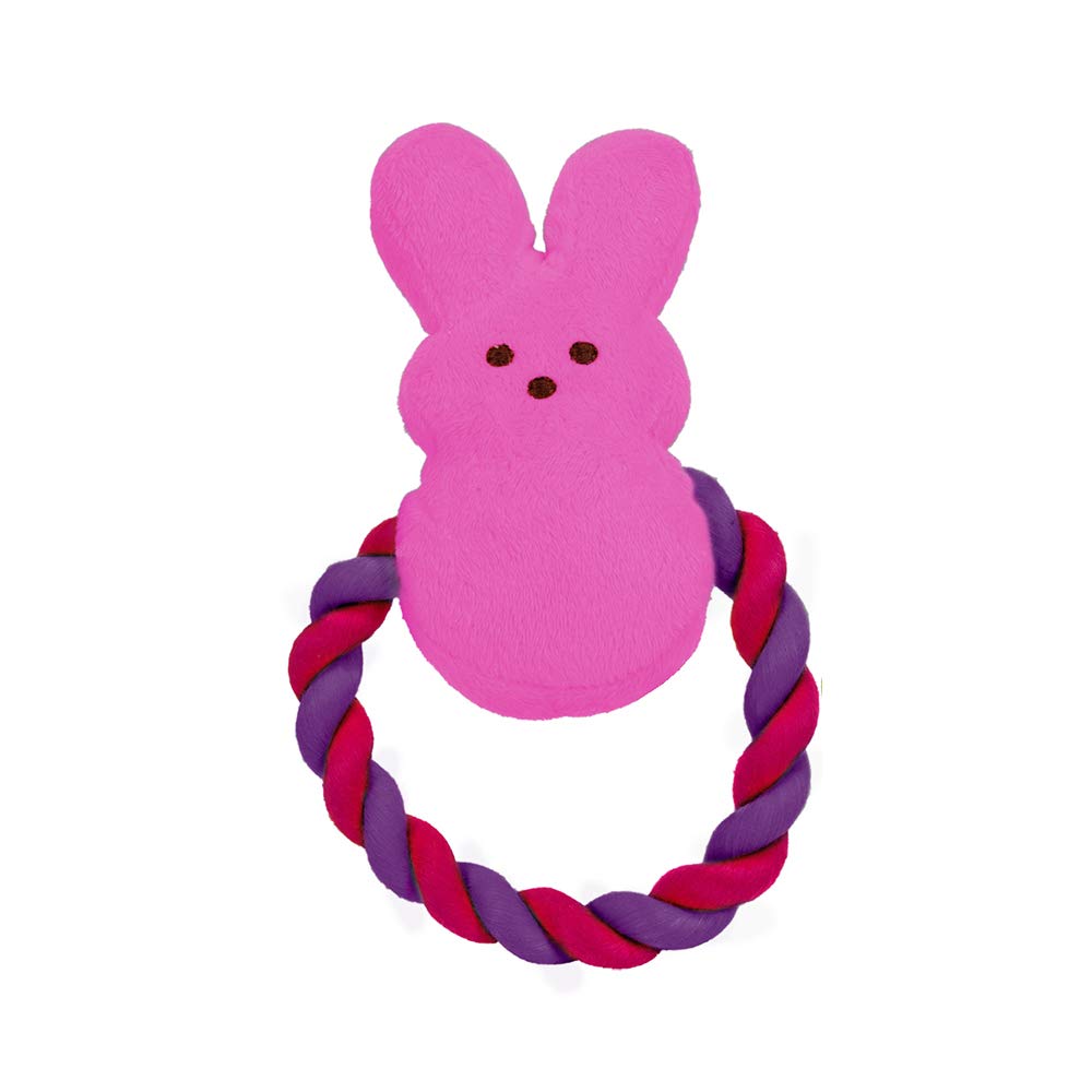 Peeps for Pets Plush Bunny Rope Pull Toy for Dogs | Peeps for Pets Squeaker Dog Toy, Pink/Purple, Dog Toy is a Fun and Cute Way 