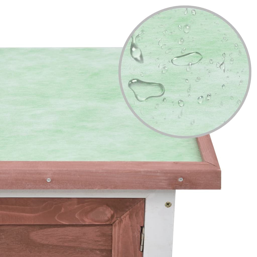 vidaXL Outdoor Rabbit Hutch - Spacious Exterior Bunny Cage, Durable Wood Construction, Weatherproof Design, Pull-Out Tray for Easy Cleaning, with Iron Wire Mesh for Ventilation