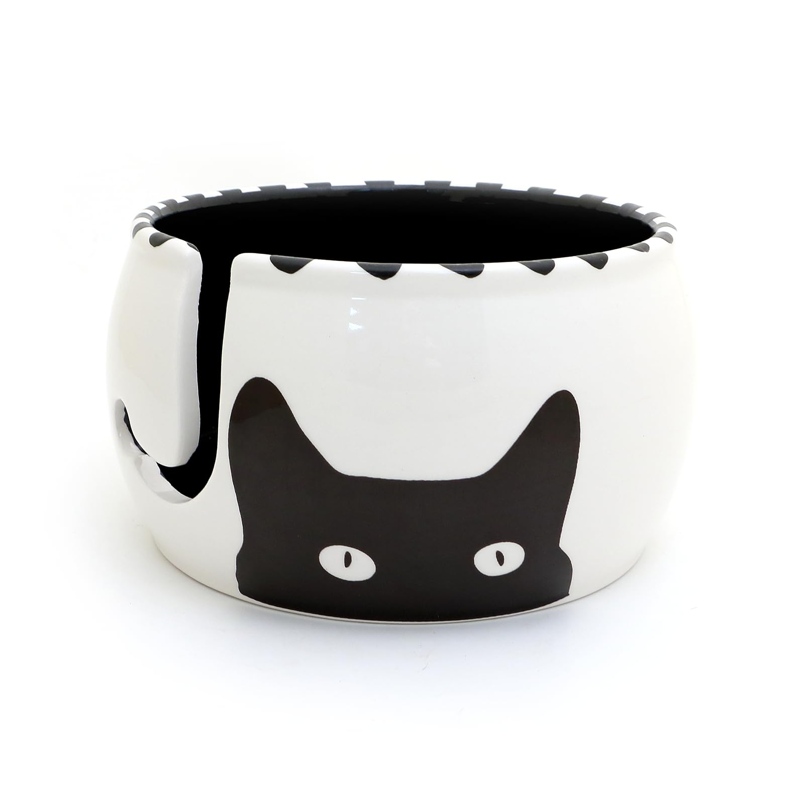 Kitty Ears Cat Ceramic Yarn Bowl, Crochet And Knitting Gifts - Lennymud By Lorrie Veasey