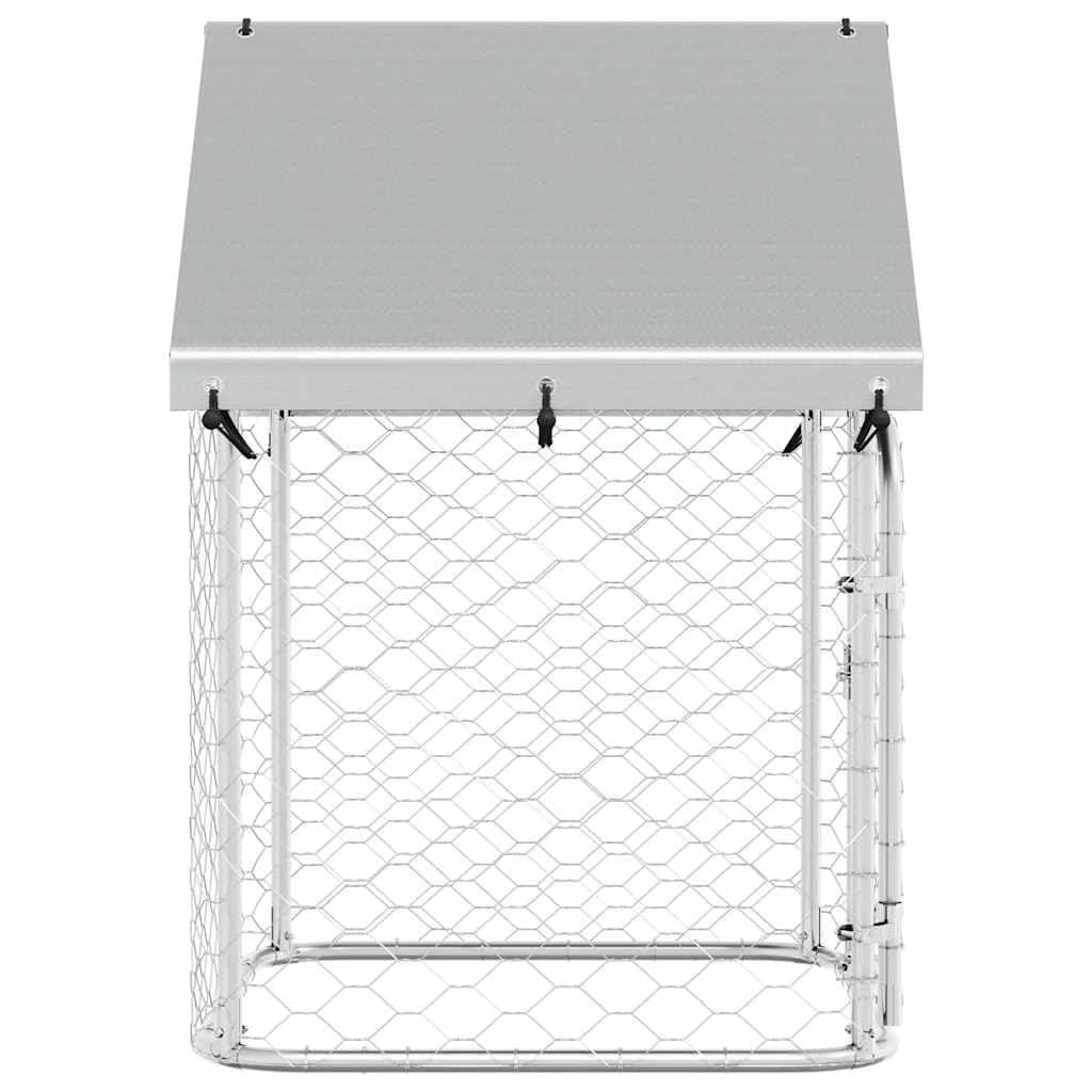 Outdoor Dog Kennel with Roof 39.4x39.4x59.1