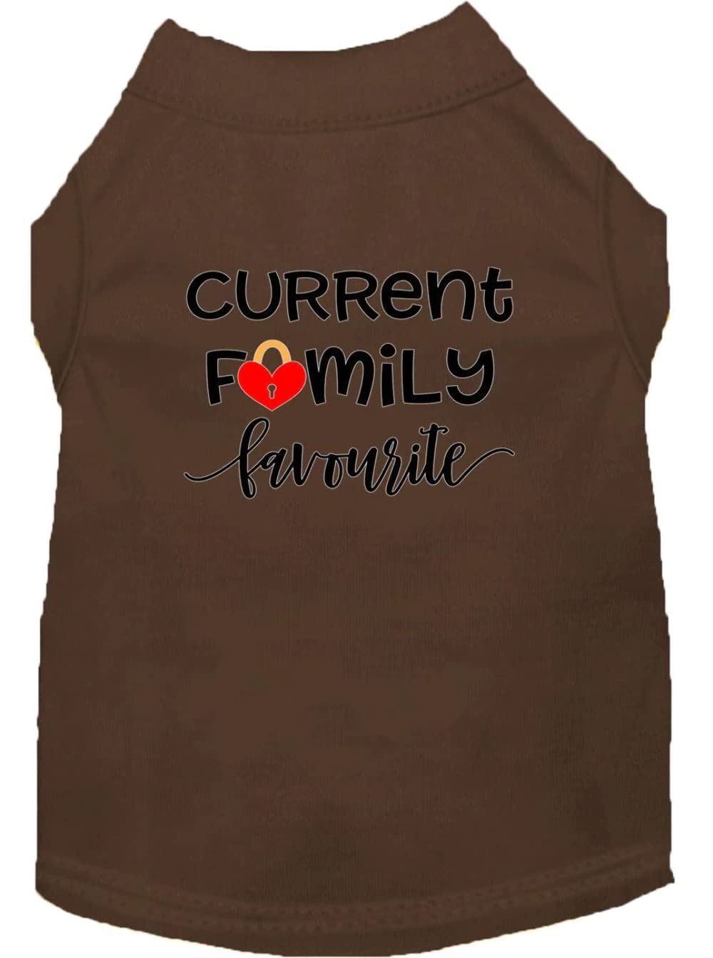 Pet Dog & Cat Shirt Screen Printed, &quot;Current Family Favorite&quot; Black XS (0-3 lbs.)