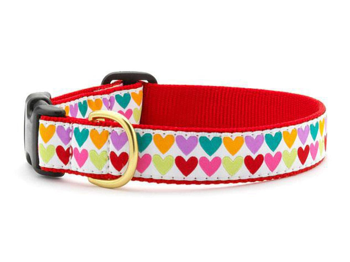 Up Country Heart And Valentine Patterns Dog Collars And Leashes (Pop Hearts Dog Collar, Large (15 To 21 Inches) 1 Inch Wide Width)