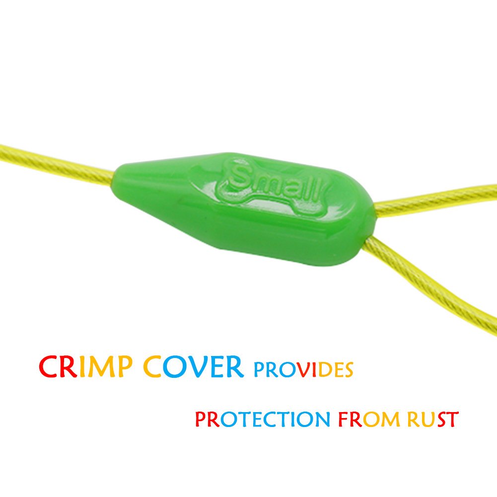Petest 25Ft Tie-Out Cable With Crimp Cover For Small Dogs Up To 35 Pounds