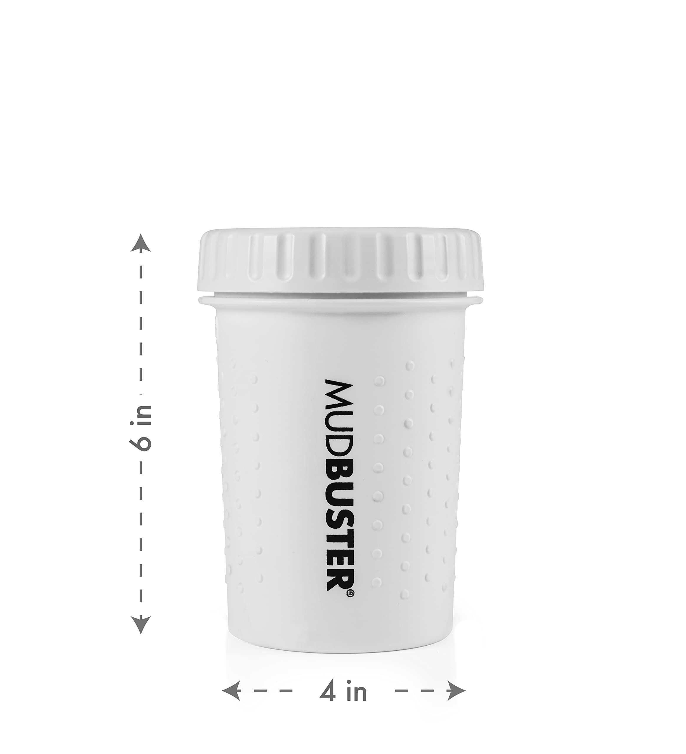 Dexas Mudbuster Portable Dog Paw Washer/Paw Cleaner, Medium, Bright White- Special Edition (Pw71032-22Wp)