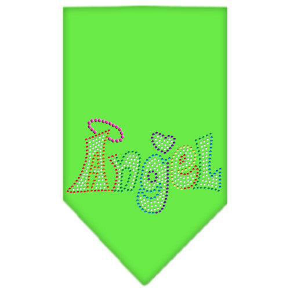 Mirage Pet Products 67-97 LGLMG Technicolor Angel Rhinestone Lime Green Print Bandana, Large