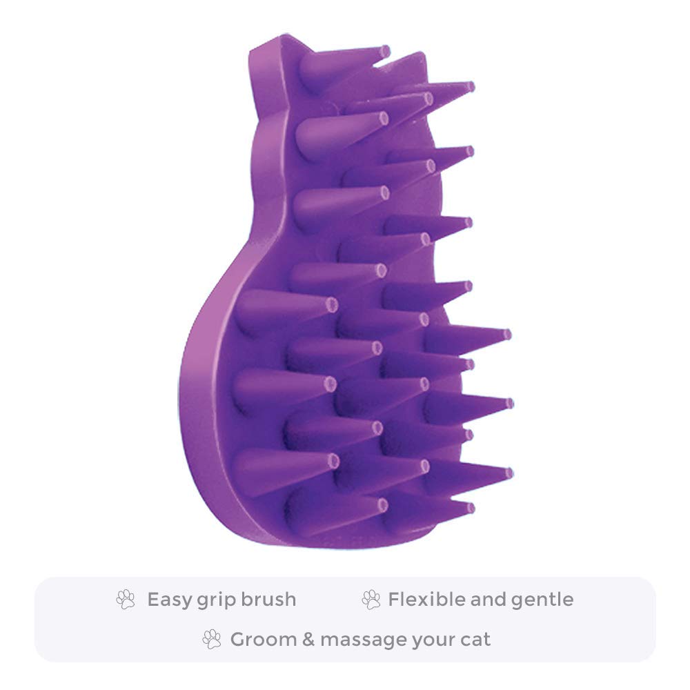 Kong Cat Zoomgroom Brush - Soft Rubber Grooming Tool For Brushing, Massaging, Bathing, And Reducing Hairballs