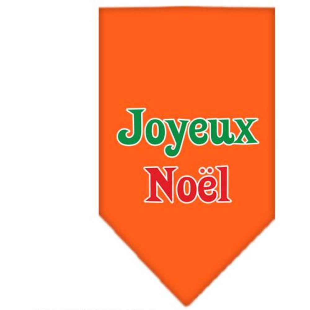 Mirage Pet Products Joyeux Noel Screen Print Bandana for Pets, Large, Orange
