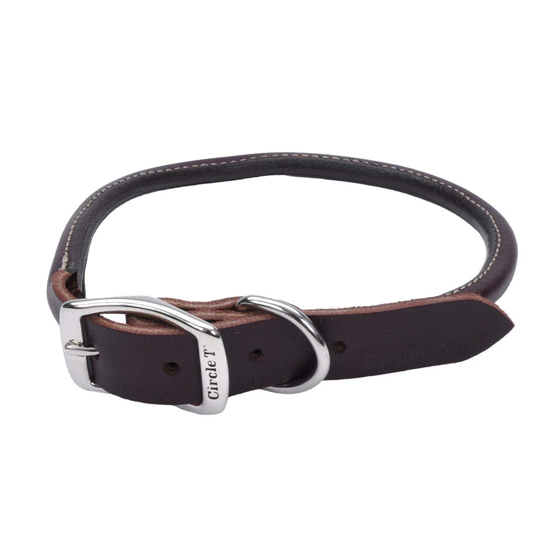 Coastal Pet Circle T Latigo Leather Round Dog Collar - Handcrafted Leather Pet Collar For Dogs - Comfortable Dog Collar For Dogs
