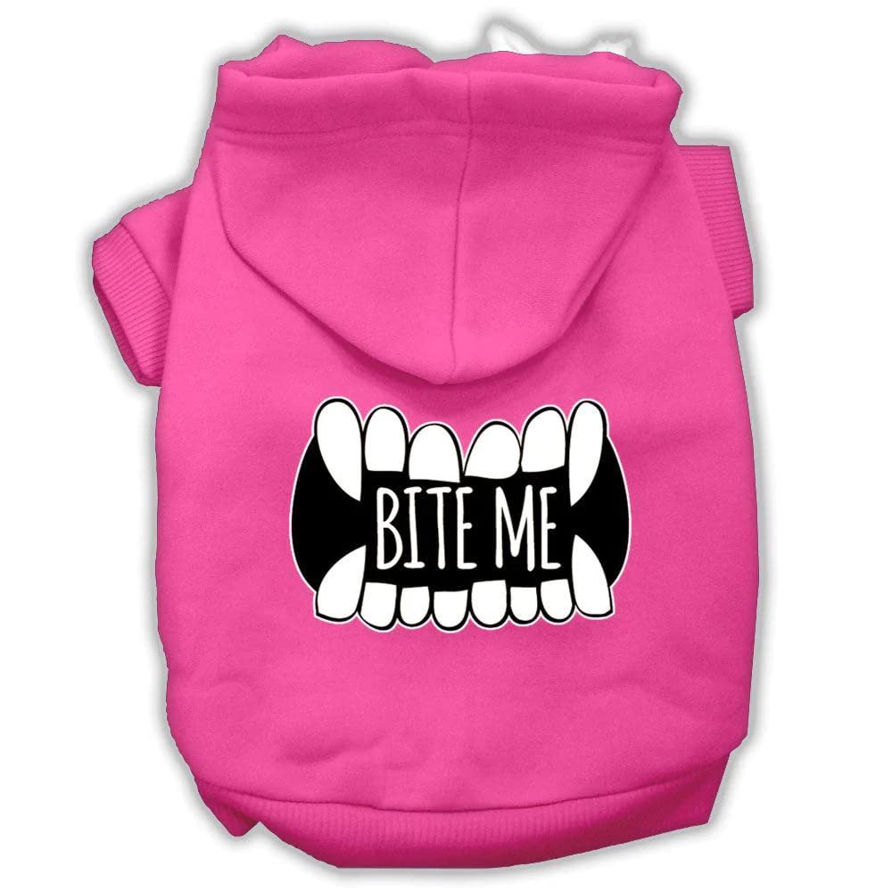 Pet, Dog & Cat Hoodie Screen Printed, 'Bite Me' Baby Blue 2Xl (20-25 Lbs.)