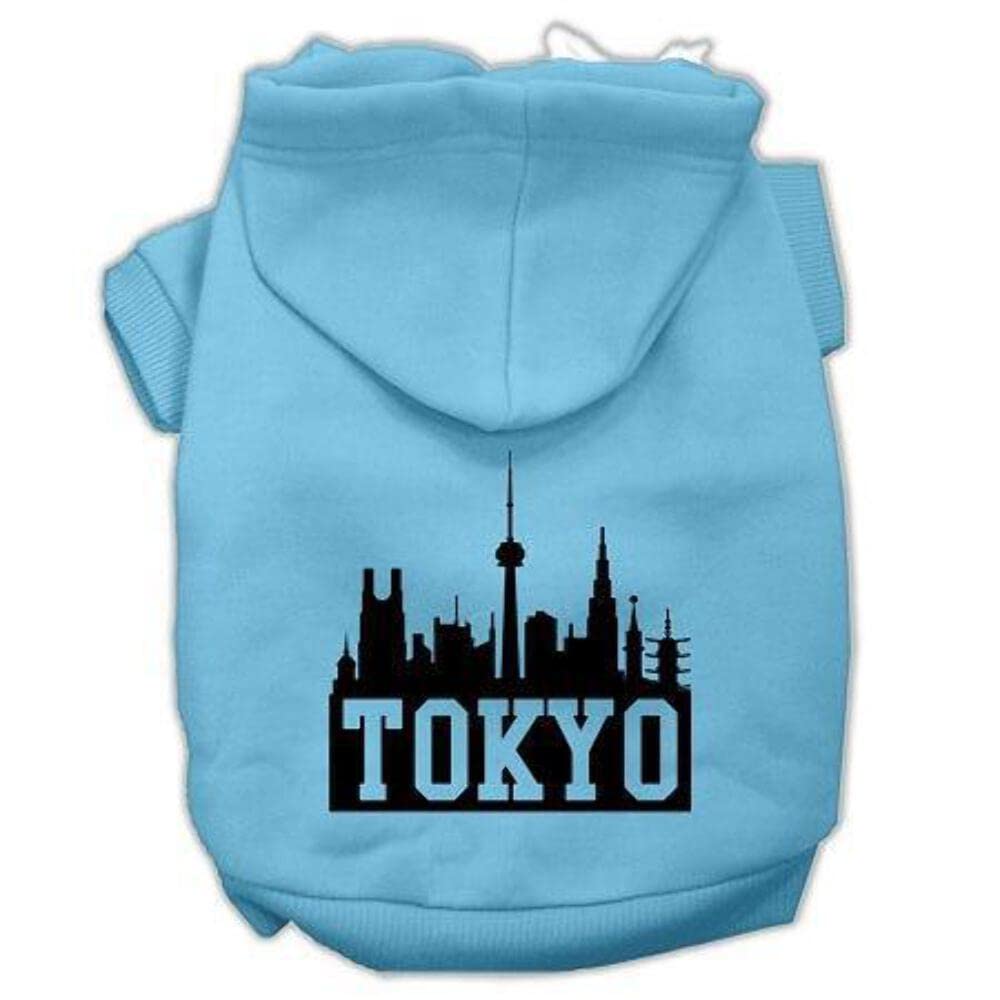 Pet Dog & Cat Hoodie Screen Printed, &quot;Tokyo Skyline&quot; Brown 3XL (25-35 lbs.)